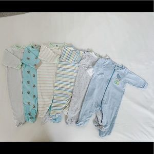 0-3 Month Boys Footie Pajama Bundle